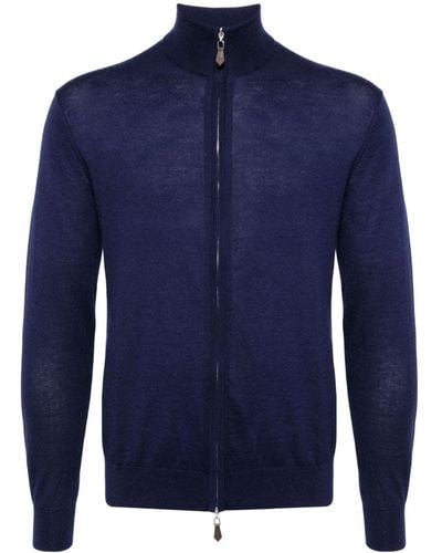 N.Peal Cashmere Hyde Fg Zip-up Cardigan - Blue
