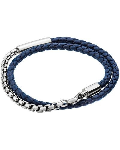 TANE MEXICO 1942 Comet Braided Leather Bracelet - Blue