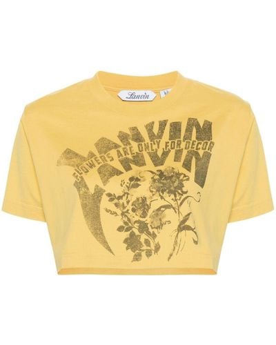 Lanvin X Future t-shirt crop à fleurs - Jaune