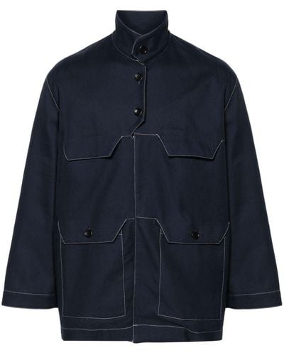 Henrik Vibskov Post Organic Cotton Shirt Jacket - Blue