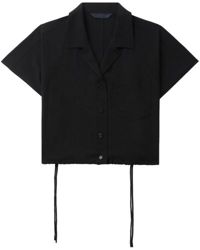 Juun.J Camp-collar Cropped Shirt - Black