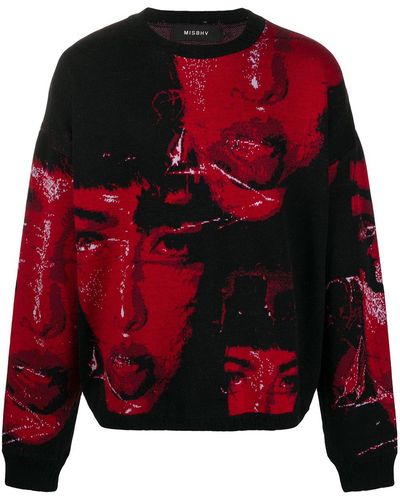 MISBHV Kozue All-over Graphic Print Sweater - Red
