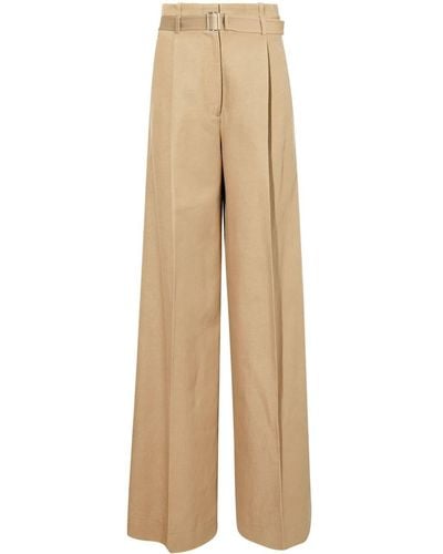 Proenza Schouler Dana Wide-leg Cotton-linen Trousers - Natural