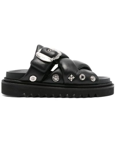 Toga Virilis Padded Leather Sandals - Black