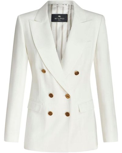 Etro Double-Breasted Jacket - White
