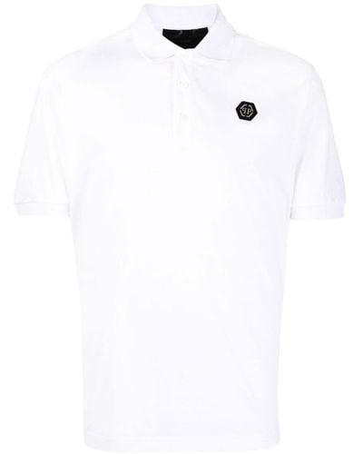 Philipp Plein Poloshirt mit Logo-Schild - Weiß