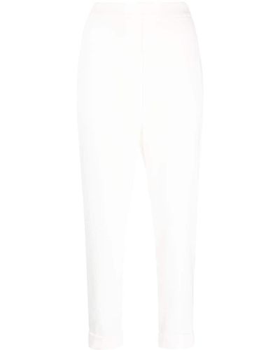 P.A.R.O.S.H. Pantaloni crop elasticizzati - Bianco