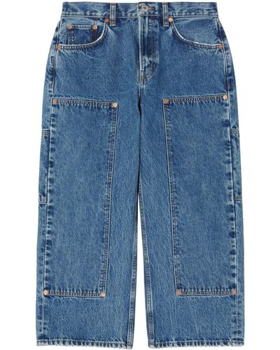 RE/DONE The Shortie Mid-rise Cropped Jeans - Blue