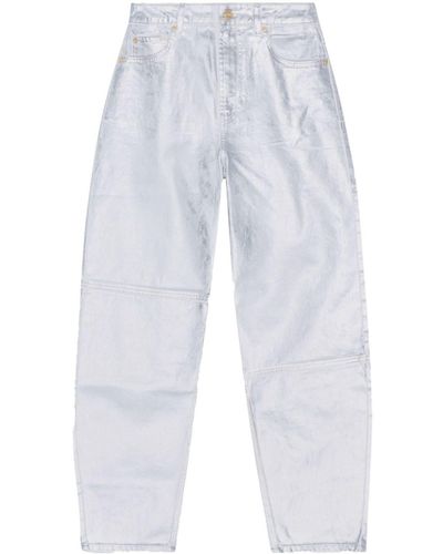 Ganni Jeans affusolati metallizzati - Bianco