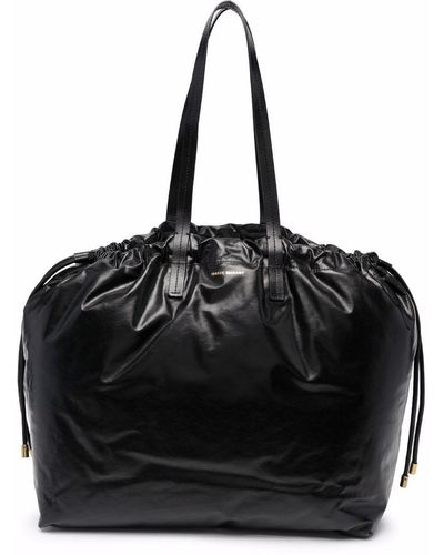 Isabel Marant Drawstring Leather Tote Bag - Black