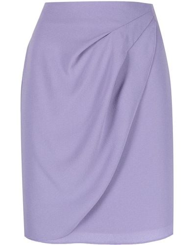 Emporio Armani High-waisted Wrap-detail Skirt - Purple