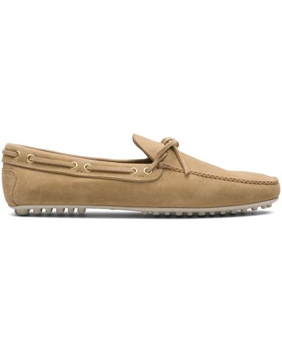 Car Shoe Lux Driving Suede Loafers - Natural