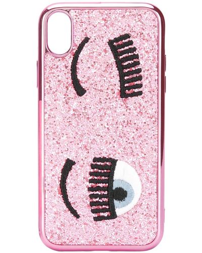 Chiara Ferragni Funda para iPhone XR con purpurina - Rosa