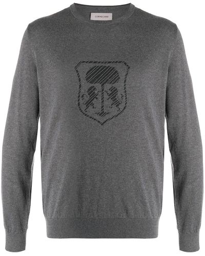 Corneliani Sweater Met Logopatch - Grijs
