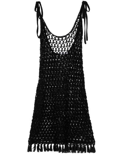 Marysia Swim スクープネック オープンニット ドレス - ブラック
