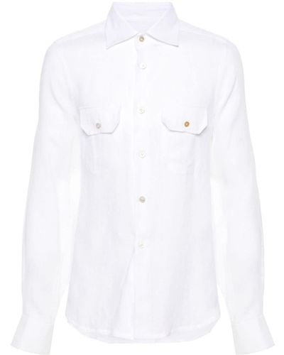 Kiton Slub Linen Shirt - White