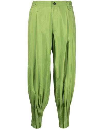 Homme Plissé Issey Miyake Pantalones ajustados Cascade - Verde