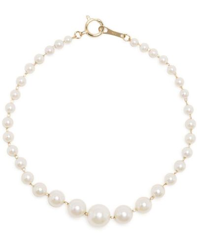 Mizuki 14kt Yellow Gold Pearl Bracelet - White