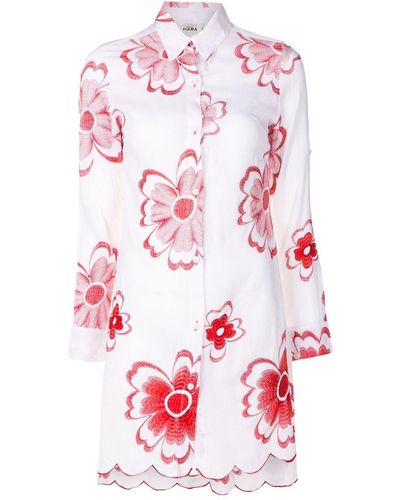 Amir Slama Floral-embroidered Shirt Dress