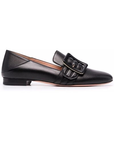 Bally Collapsable-back Leather Loafers - Black