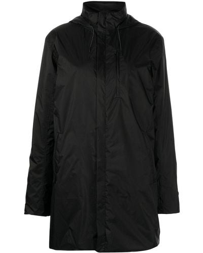 Rains Padded Hooded Rain Coat - Black