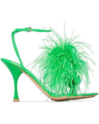 Bottega Veneta Feather Dot Sandals - Green