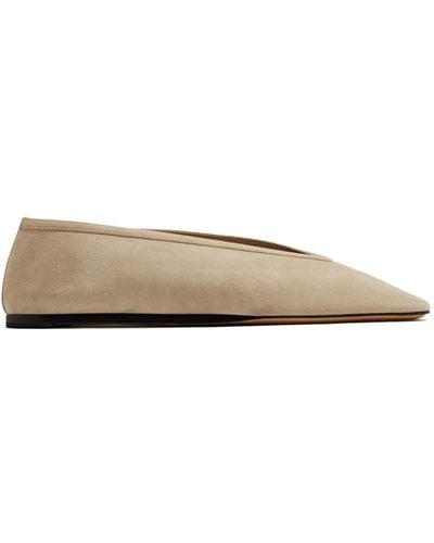 Le Monde Beryl Luna Leather Ballerina Shoes - Natural