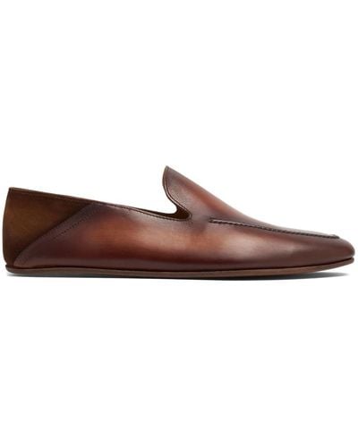 Magnanni Heston Almond-toe Leather Slippers - Brown