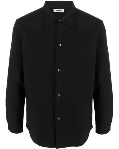 Sandro Classic-collar Button-up Shirt - Black