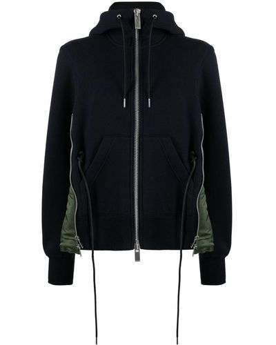 Sacai Hoodie Met Trekkoord En Vlakken - Zwart