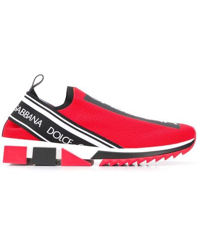 Dolce & Gabbana Sorrento Bassa Maglina Tech Knit Sneakers - Red