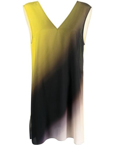 Gauchère Seidenkleid mit Farbverlauf - Schwarz