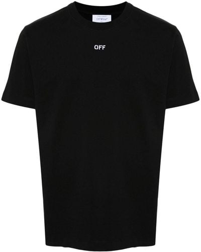 Off-White c/o Virgil Abloh Embroidered-logo Cotton T-shirt - Black