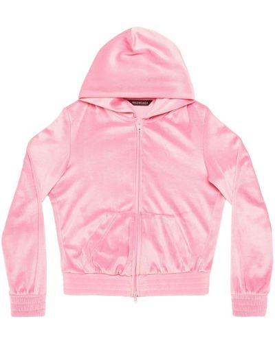 Balenciaga Bb Paris Zip-up Hoodie - Pink