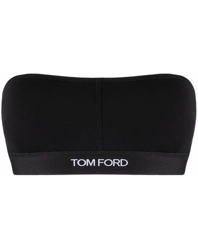 Tom Ford Bandeau-BH mit Logo - Schwarz