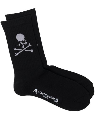 Mastermind Japan Skull Motif Ankle Socks - Black