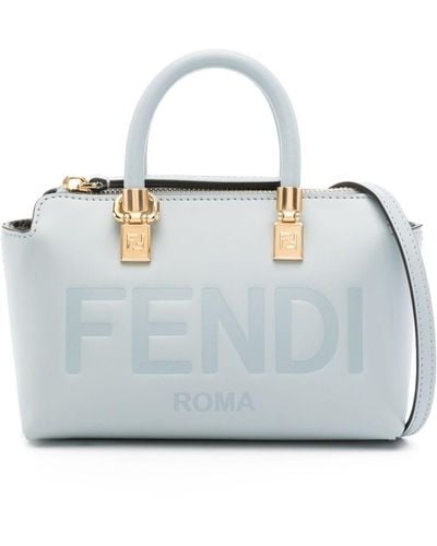Fendi Small By The Way Leather Tote Bag - Blue