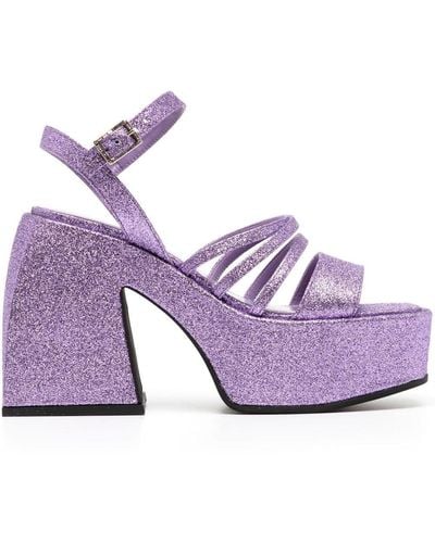 NODALETO Glittered Platform Court Shoes - Purple