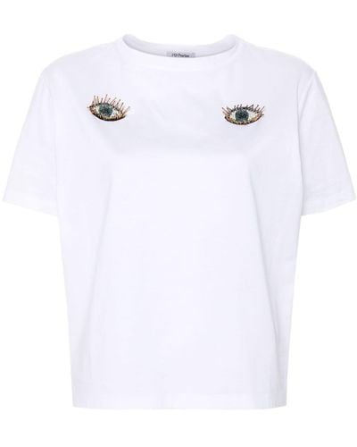 Parlor アイパッチ Tシャツ - ホワイト