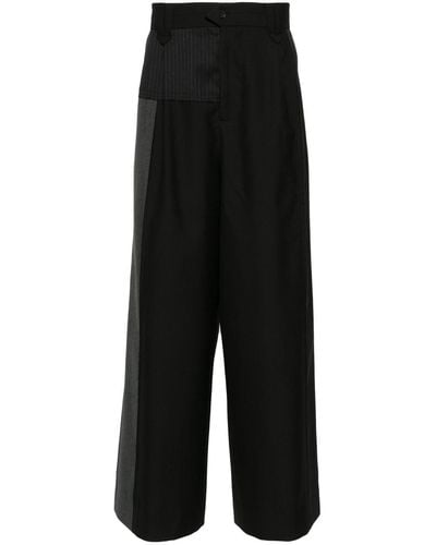 Feng Chen Wang Deconstructed Wide-leg Pants - Black