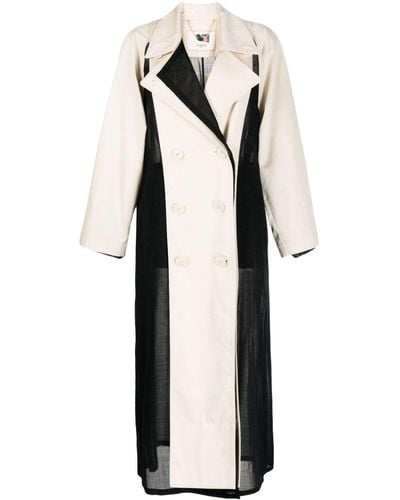Ports 1961 Double-breasted Paneled Trench Coat - Natural