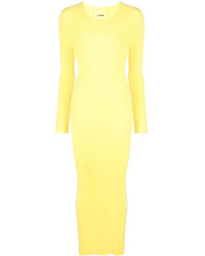 Aeron Cut-out Ribbed Maxi Dress - Yellow