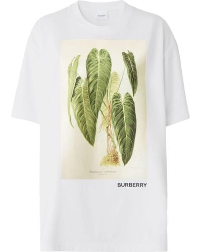 Burberry Camiseta con boceto estampado - Metálico