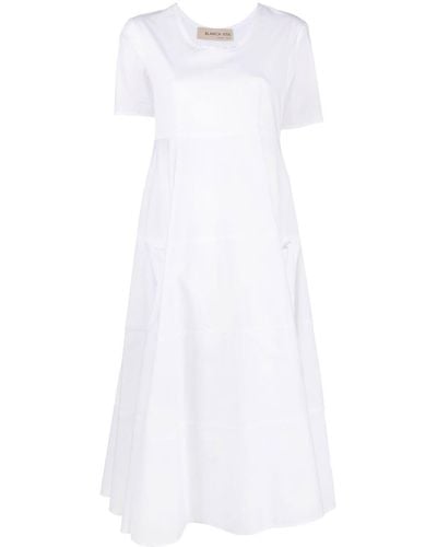 Blanca Vita ティアード ショートスリーブ ドレス - ホワイト