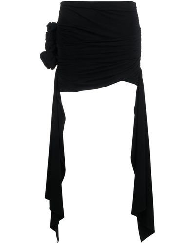 Magda Butrym Minijupe drapée à ourlet asymétrique - Noir