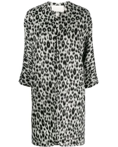 Isabel Marant Leopard-print Zip-up Coat - Black