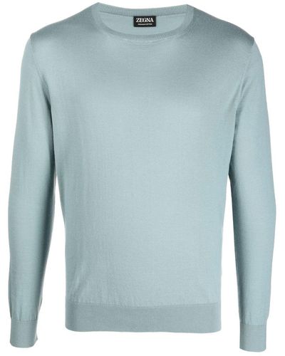 Zegna Sweater Met Ronde Hals - Blauw