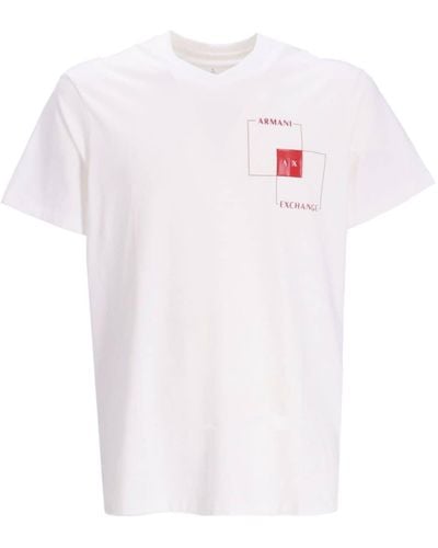 Armani Exchange T-Shirt mit Logo-Print - Weiß