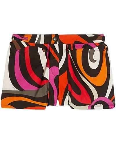 Emilio Pucci Graphic-print Mini Shorts - Red
