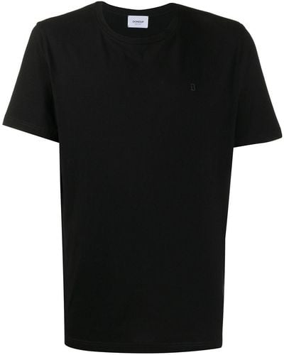 Dondup T-shirt a girocollo con placca logo - Nero